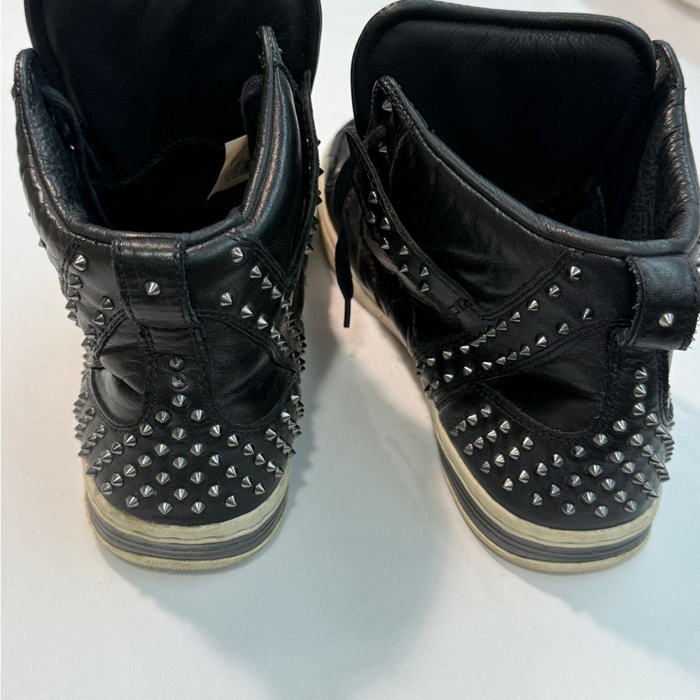 John Varvatos Black Studded Converse High-Top Sneakers - Picture 4 of 7
